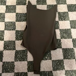 PAXTON olive green open back bodysuit